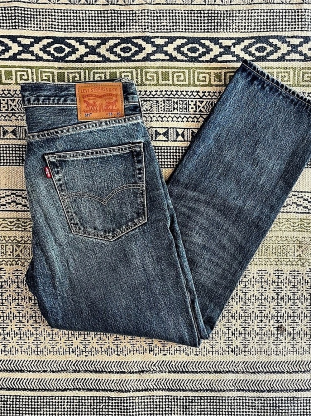 Levi's 511 Slim Fit Jeans Slim distressed Jeans Blue Waist 36 x 30